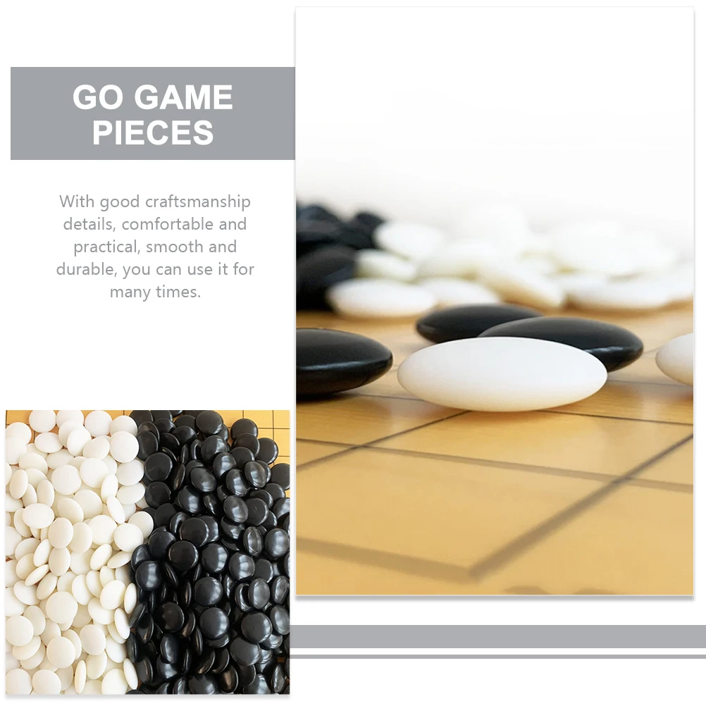 

360Pcs Go Chess Pieces Durable Small Flat Craft Chess Stones for Family Party Travel Game Accessories Practical Board Game