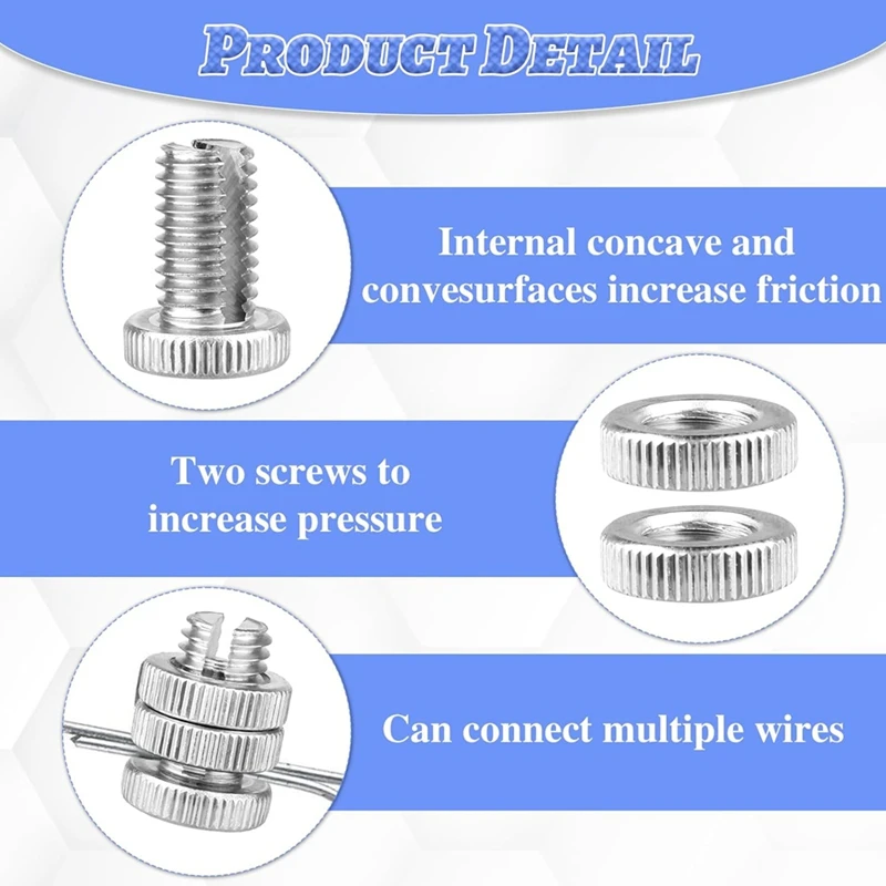 Conector de alambre de abrazadera de junta de perno dividido, Conector de cerca eléctrica, aleación de aluminio para valla eléctrica múltiple, 20 piezas