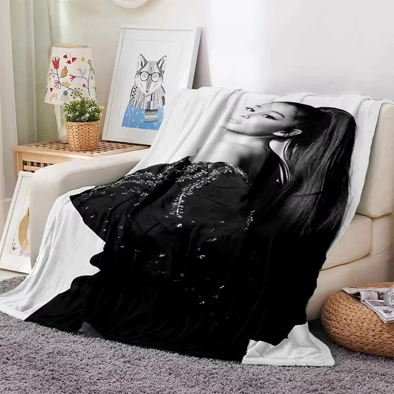 A-Ariana Grande Fashion Singer Soft Blankets,Keep Warm Throw Blanket Comfortable Blanket for Picnic Beds Sofa Home Bedroom Gift