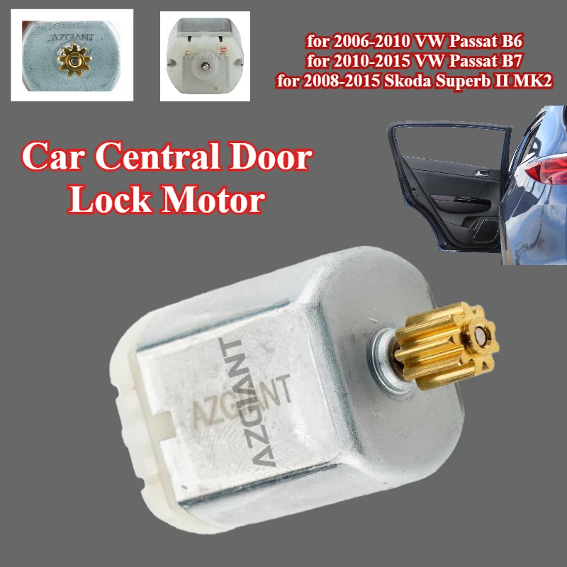 AZGIANT 20283 3E4567 car Central Door Lock Motor for VW Passat B6 B7 Skoda Superb II MK2 9T copper gear spare parts High torque