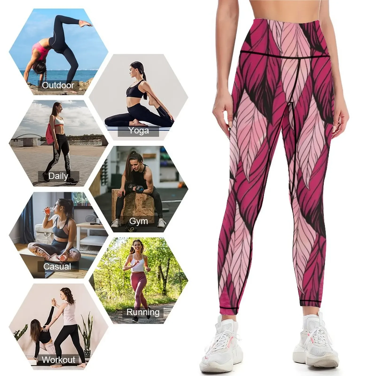 Ausgefallene Flamingo-Leggings, Sportbekleidung für Fitnessstudio, Damen-Leggings