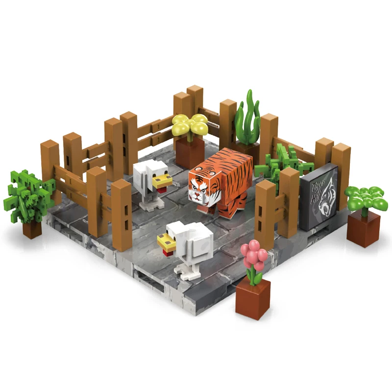 DIY magnetische bouwstenen set dierentuinscènes model met dieren kinderen STEM educatief speelgoed kindercadeaus voor jongens en meisjes