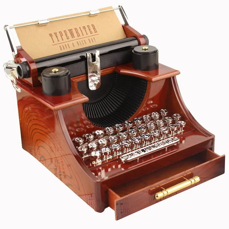 

1pcs Retro Nostalgic Projector Typewriter Refueling Machine Music Box Music Box Creative Bar Cafe Desktop Decoration Ornaments