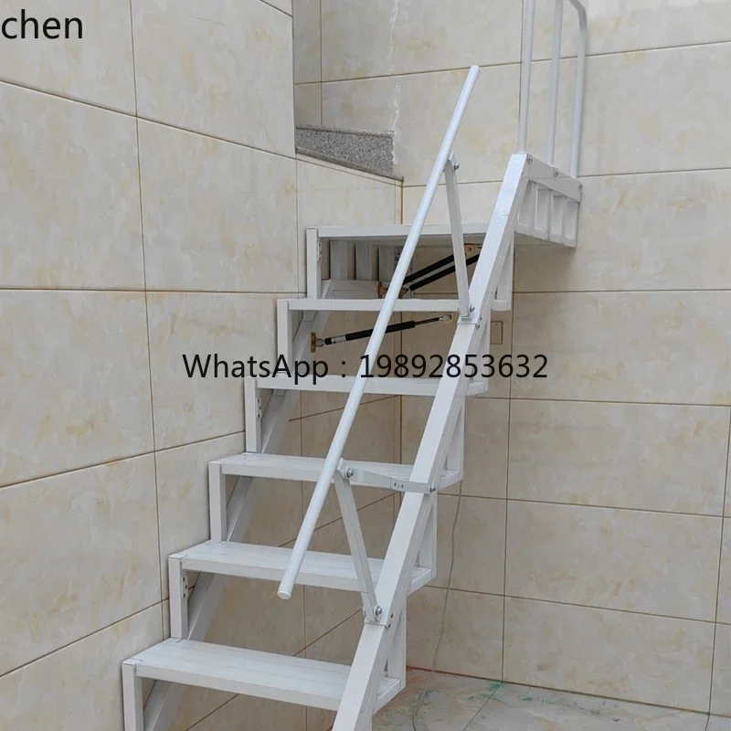 u20 folding stairs against the wall loft side wall step ladder Duplex escalator home decoration accessories image 6