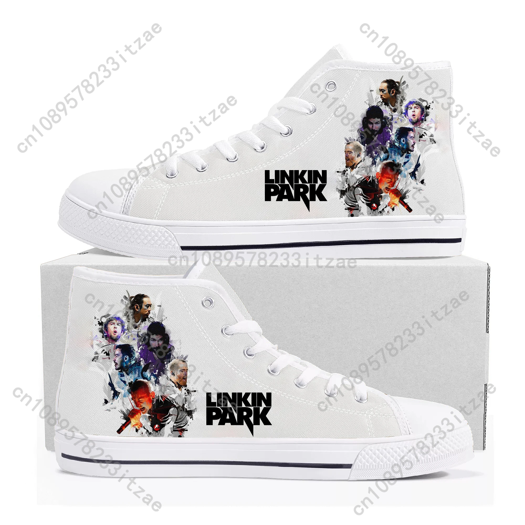 

Linkin Park Rock Band High Top Sneakers Mens Womens Teenager High Quality Canvas Sneaker couple Casual Shoe Custom Shoes