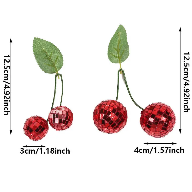 حفلة عيد ميلاد جو ديكور الكرز ديسكو كرات ديكور المنزل كرات فريدة من نوعها الكرز ديسكو كرات مرآة الزجاج يحاكي #4