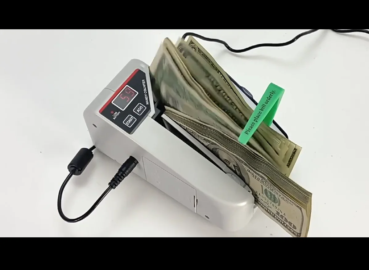 Portable Money Counter V30 Handheld Mini Banknote Counting Machine 600 Bills/Min LED Screen Display Only Applicable To Banknotes