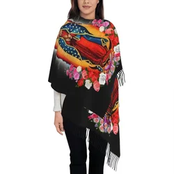 Custom Virgin Mary Of Guadalupe Tassel Scarf Women Soft Mexico Catholic Saint Shawls Wraps Ladies Winter Scarves