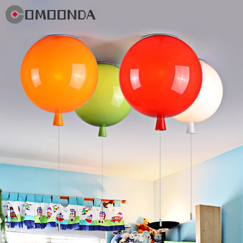 

Creative Balloon Children Room Ceiling Lights PVC Material Polished Surface Kids Bedroom Decoration Lustres E27 With Pull Switch