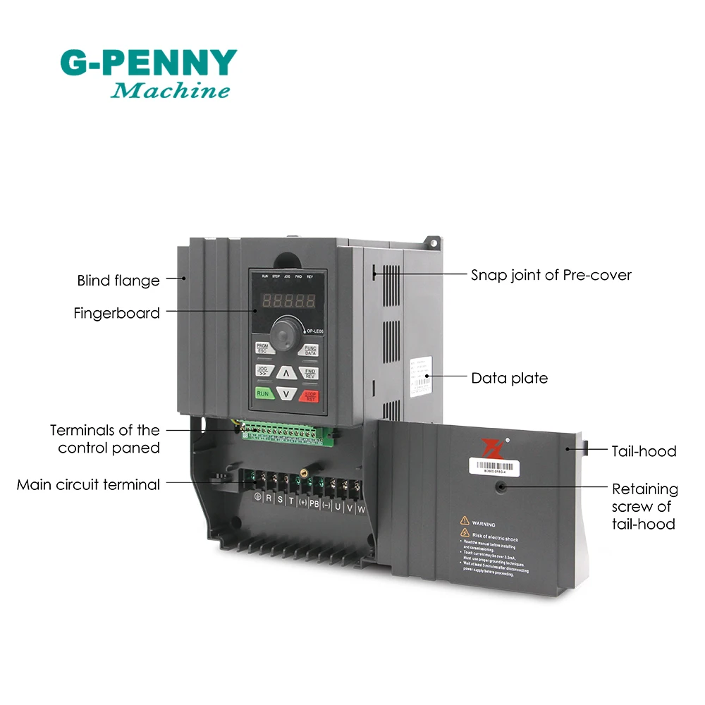 Inversor FuLing de 5,5 kW, 220v/380v, 23A/13A, inversor de frecuencia vectorial, 1000Hz, 1HP/3HP, entrada, salida de 3HP