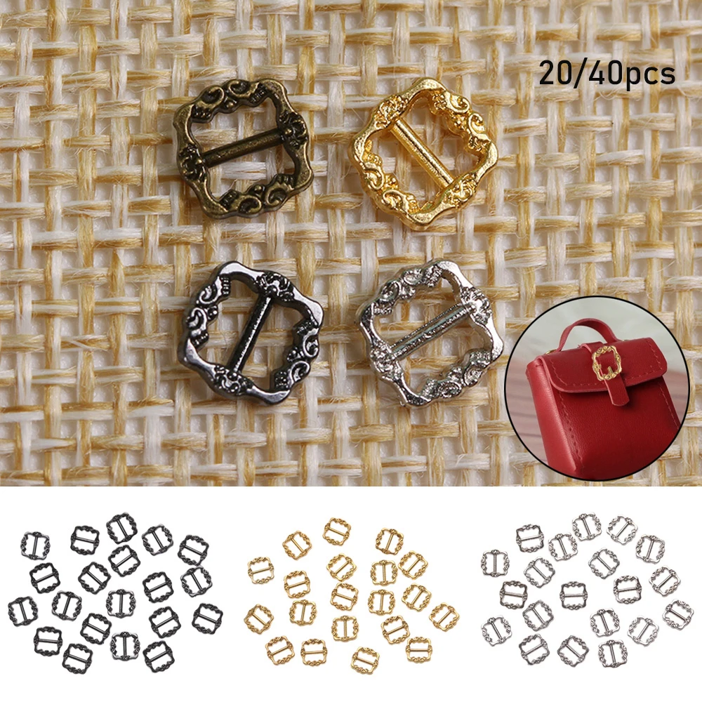 20/40pcs High Quality Girls  4 Colors Tri-glide Buckle Diy Dolls Buckles  Bags Accessories Pattern Belt Buttons