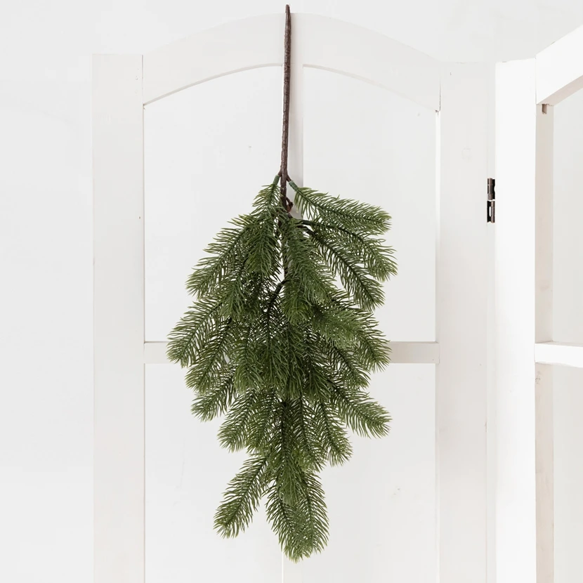 

1PC Artificial Plants Christmas Plastic Pine Needles Rattan Hanging New Year Decorations Home Garden Wedding Room Fake Flowers