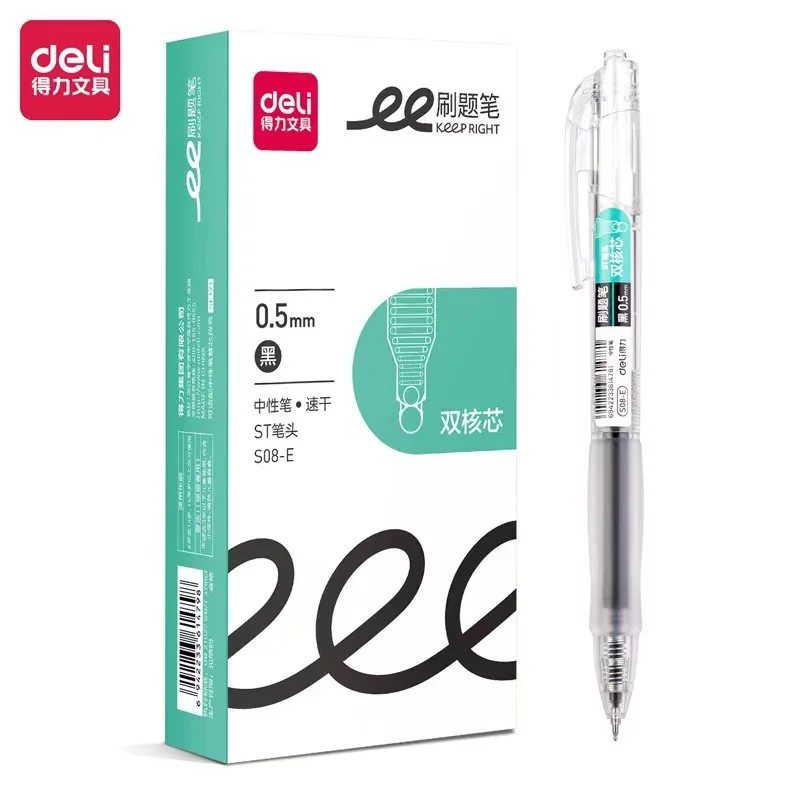 DELI Ultra Fijne Gel Pen 0.35mm Intrekbare Bullet Tip Pen Zwarte Inkt met Refill voor Precisie Schrijven Kantoor Schoolbenodigdheden