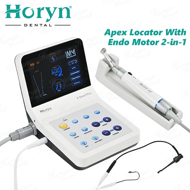 

Стоматологический эндодонтический двигатель R-Smart Plus 2 в 1 с локатором вершины, эндодонтический двигатель для роторных напильников 16: 1 угловой для кореневого энструмента