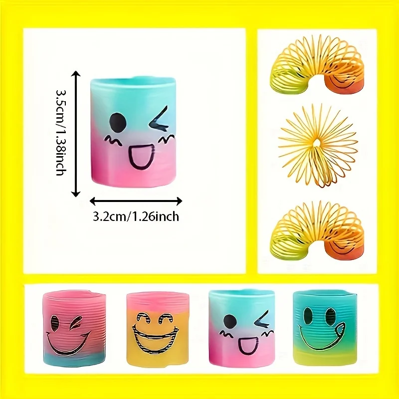 

12 пружинных игрушек Magic Coil: забавные радужные катушки для подарков на Хэллоуин, карнавальных призов, сувениров на день рождения, подходят для детей от 3 лет