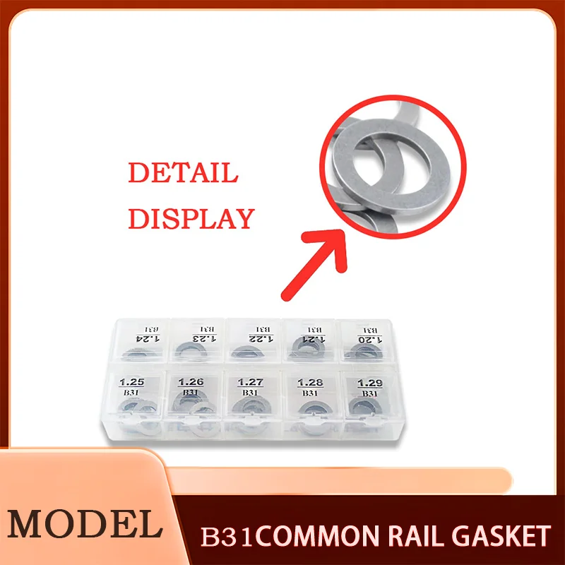 50 Piezas de Almohadillas de Ajuste Common Rail B31, Juego de Arandelas de Ajuste para Inyectores Common Rail, Kit de Juntas para Combustible Diésel YD0733