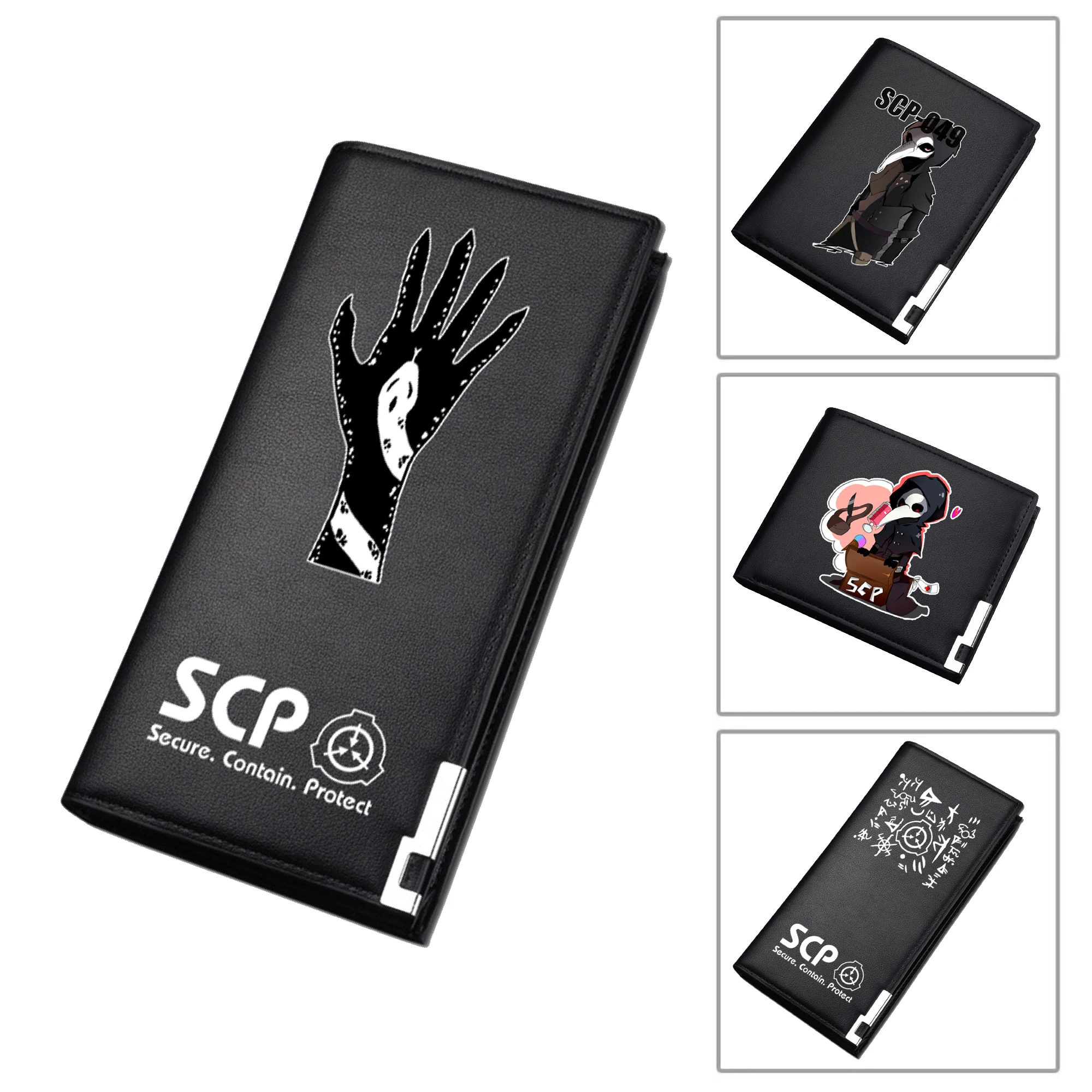 

SCP Foundation Длинный кошелек для монет из искусственной кожи Короткие кошельки SCP ID Card Holder Мультяшная сумка для денег для подарков для мальчиков Клатч для мелочей