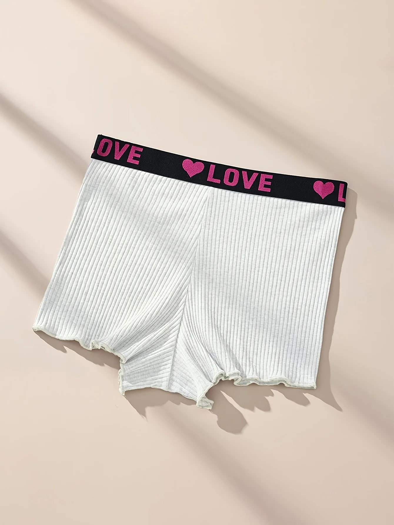 3PCS women's cotton Panties sexy solid color flat corner pants girls' threaded letter square corner pants women's underwear