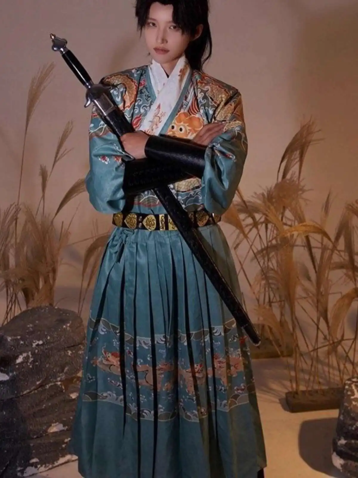 Hanfu de la antigua dinastía Ming china para hombres y mujeres, ropa diaria, disfraz de pez volador fresco, bata de pitón Jinyiwei, disfraz de cosplay