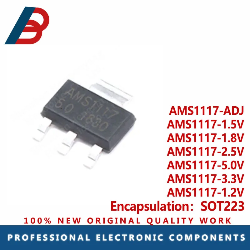 50PCS package SOT223 AMS1117-2.5 V AMS1117-ADJ AMS1117-1.8 V AMS1117-5.0V AMS1117-1.5V AMS1117-3.3V AMS1117-1.2V