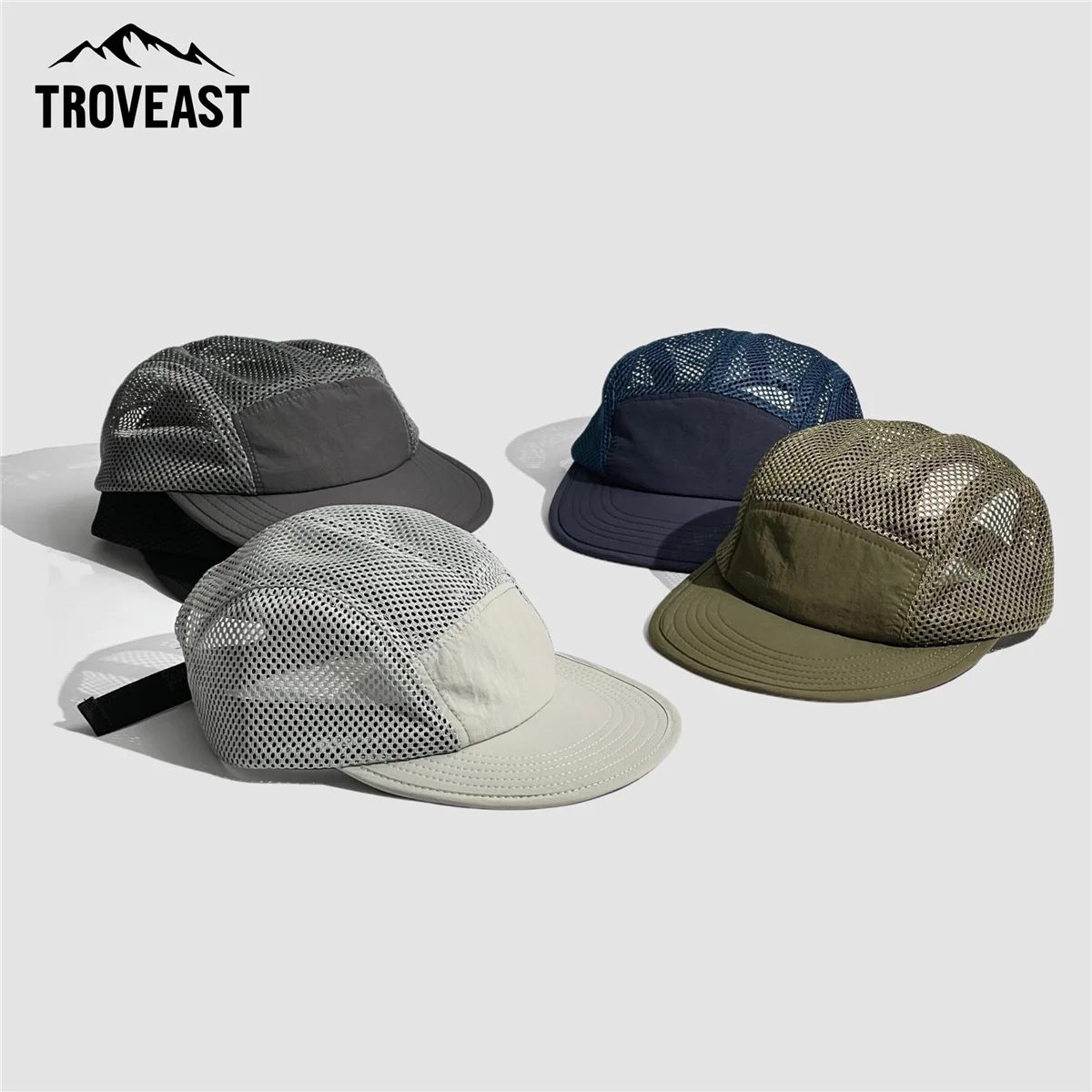 

Summer Breathable Mesh Baseball Cap Japanese Duck Tongue Cap Workwear Five Piece Cap Outdoor Camping Mesh Cap Big Head Scarf Hat