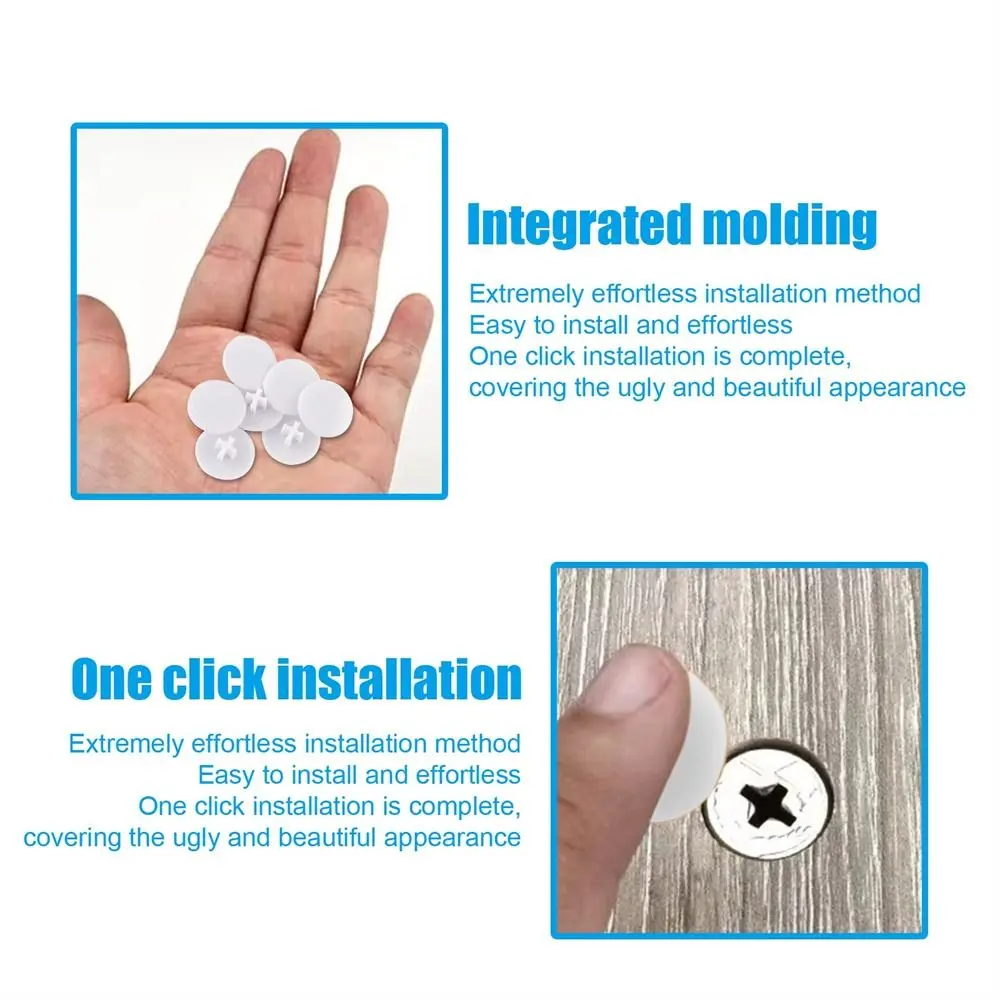 100 Buah Sekrup Penyadapan Mandiri 17Mm Penutup Baut Mur Plastik Putih 3 Dalam 1 Tutup Sekrup Tutup Pelindung Eksterior Kepala Sekrup