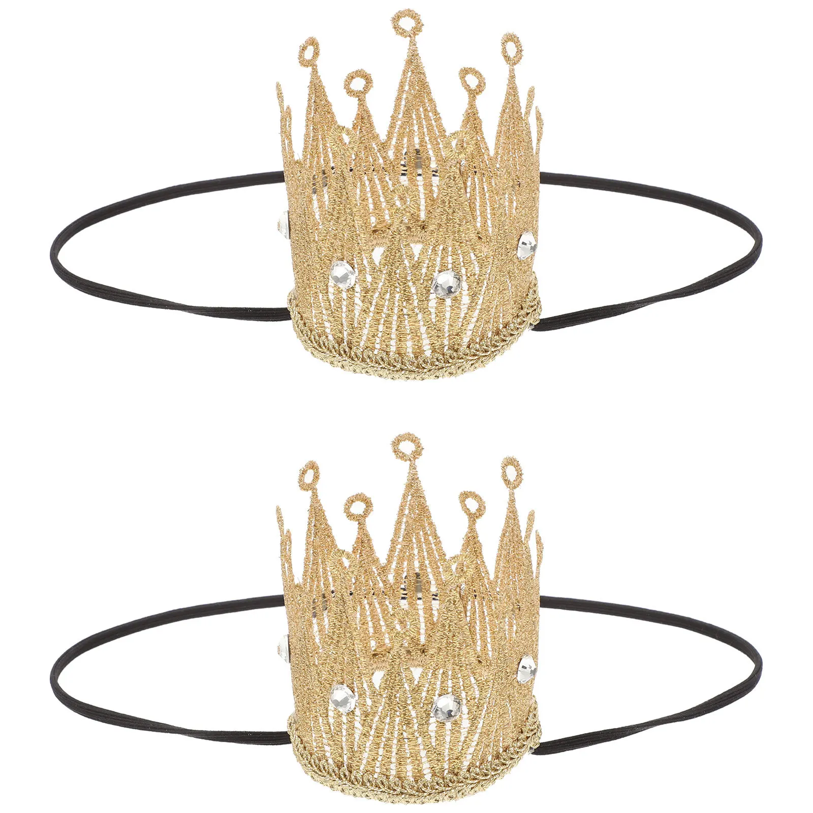 

2pcs Vintage Princess Crown Decorative Tiara Headdress For Cosplay Birthday Party Performance Costume Accessories