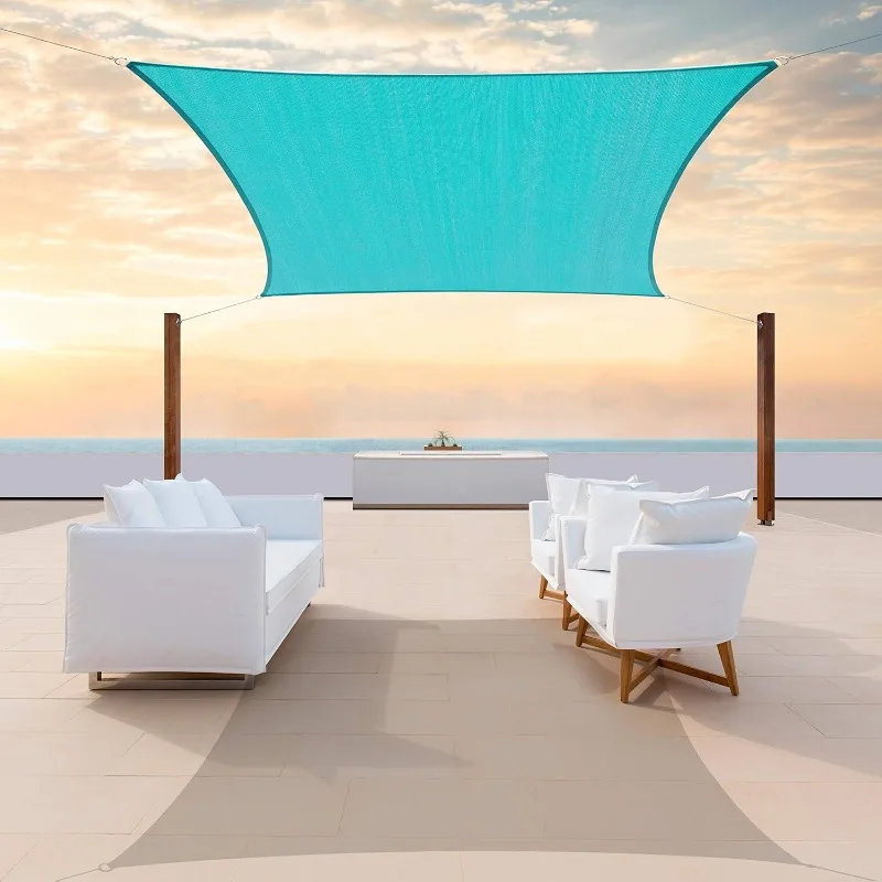 

ColourTree TAPR0810 Custom Size 24' x 24' Turquoise Sun Shade Sail Canopy UV Block Rectangle - Commercial Heavy Duty - 180 GSM