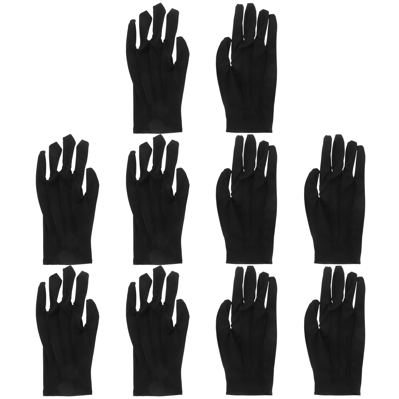 

10pcs Dustproof Etiquette Gloves Black Polyester No Shedding Cooling Hands Safety Work Jewelry Handling Protective Gloves