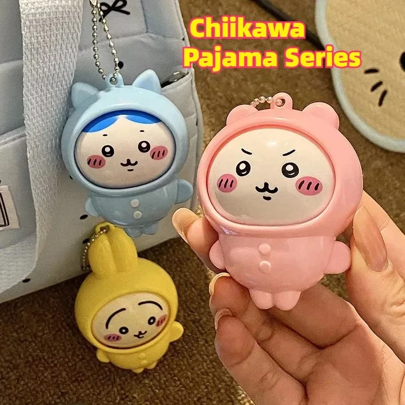 NEWJapanese Anime  CHIIKAWA  Pajama Series FaceChanging Keychain Cute Spinning Face Pendant Collectible Bag Charm Gift for Fans