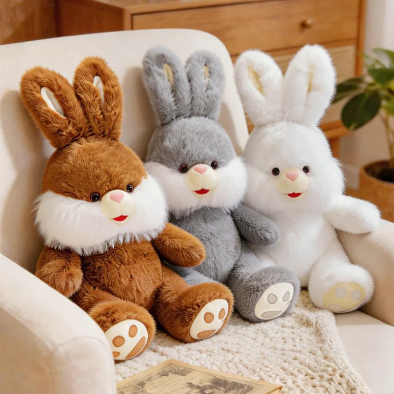 30/45/55cm Niedliche Hasen-Plüschtiere Weiche Gefüllte Cartoon-Tierpuppe Kawaii Sitzender Hase Spielzeugkissen für Geburtstagsgeschenke
