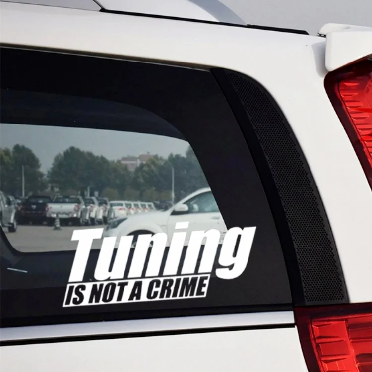 Car Stickers Auto Tuning Is Not A Crime Funny Pain Car Reflective Decals For Trunk Bumper Windshield Window Motorcycles