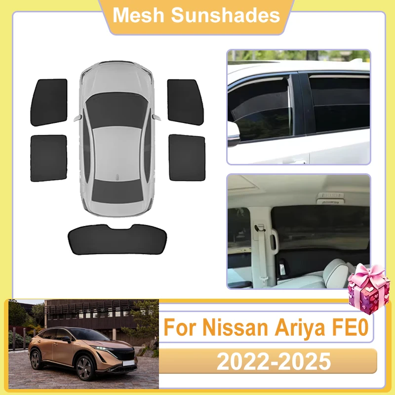 

For Nissan Ariya Accessories Nismo FE0 2022-2025 Car Window SunShade Net Cover Anti UV Visors Heat light Shield Sun Baffle Mesh