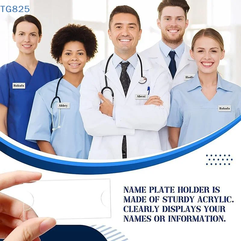 【AN】【SA】10/20/30Pcs Name Tag Blank Name Badges Acrylic Name Tag Holders 70x30mm Insert Blank Acrylic Nameplate