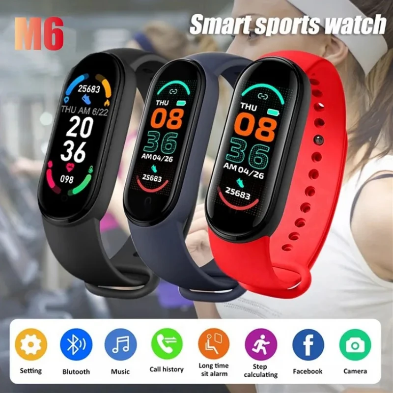 M6 Smart bracciale multifunzione cardiofrequenzimetro monitoraggio della pressione sanguigna Step Music monitoraggio del sonno M6 Smart Band Fitness