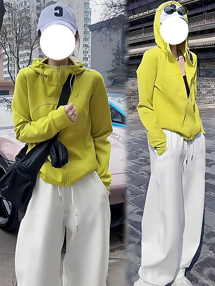 

Весенний женский модный комплект 2026: худи на молнии и брюки с широкими штанинами – повседневный, комфортный, элегантный офисный стиль