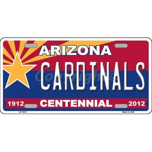 Smart Blonde LP-1815 Arizona Centennial Cardinals Metal Novedad Placa de matrícula Aluminio
