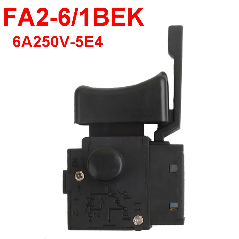 1PCS Electric Drill Dustproof Speed Control Push Button Trigger Switch 6A 250V-5E4 Lithium Battery Rechargeable Drill Switch