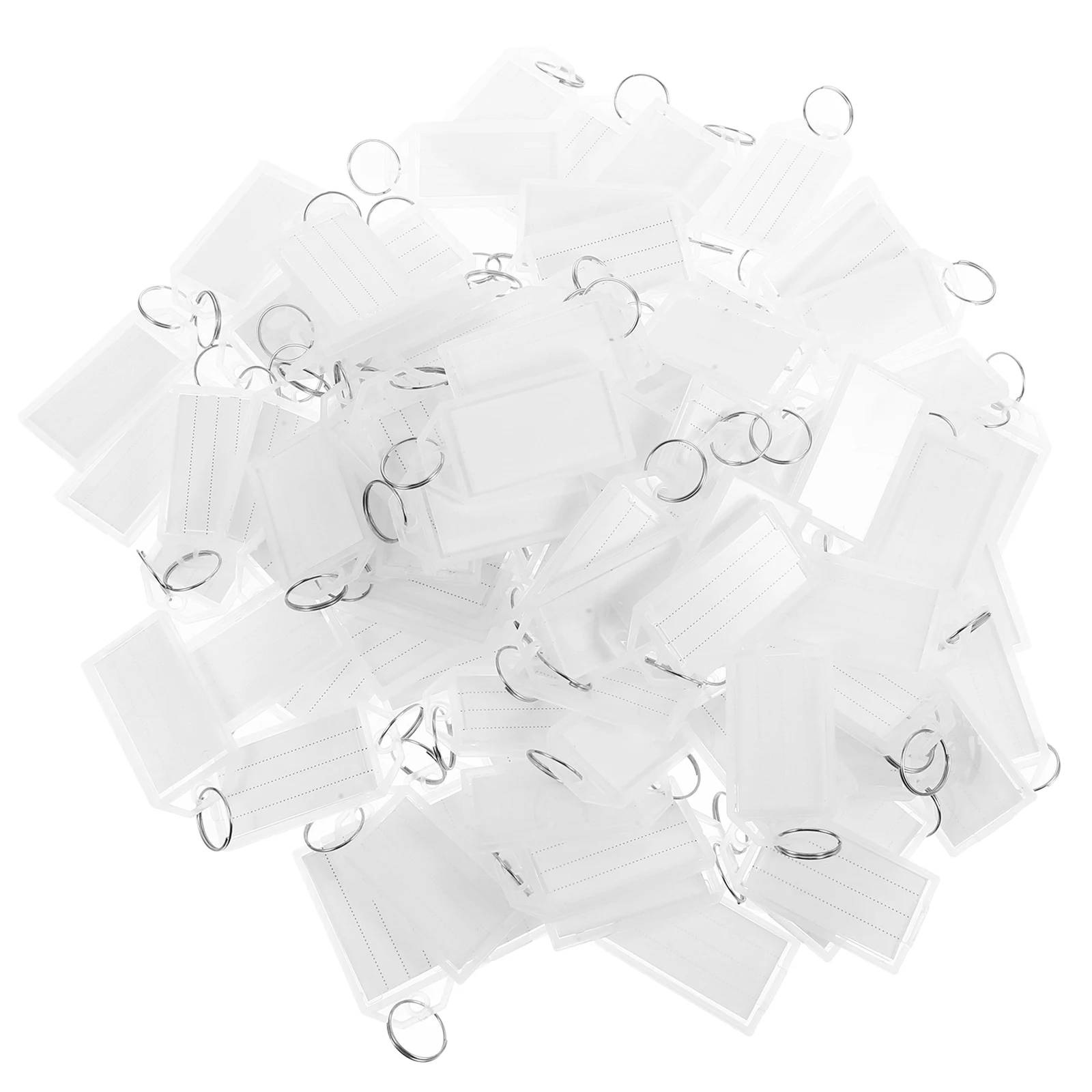 

50pcs Blank Luggage Plastic Travel Baggage Key Tags With Split Rings Waterproof For Suitcase Bags Easy Identification