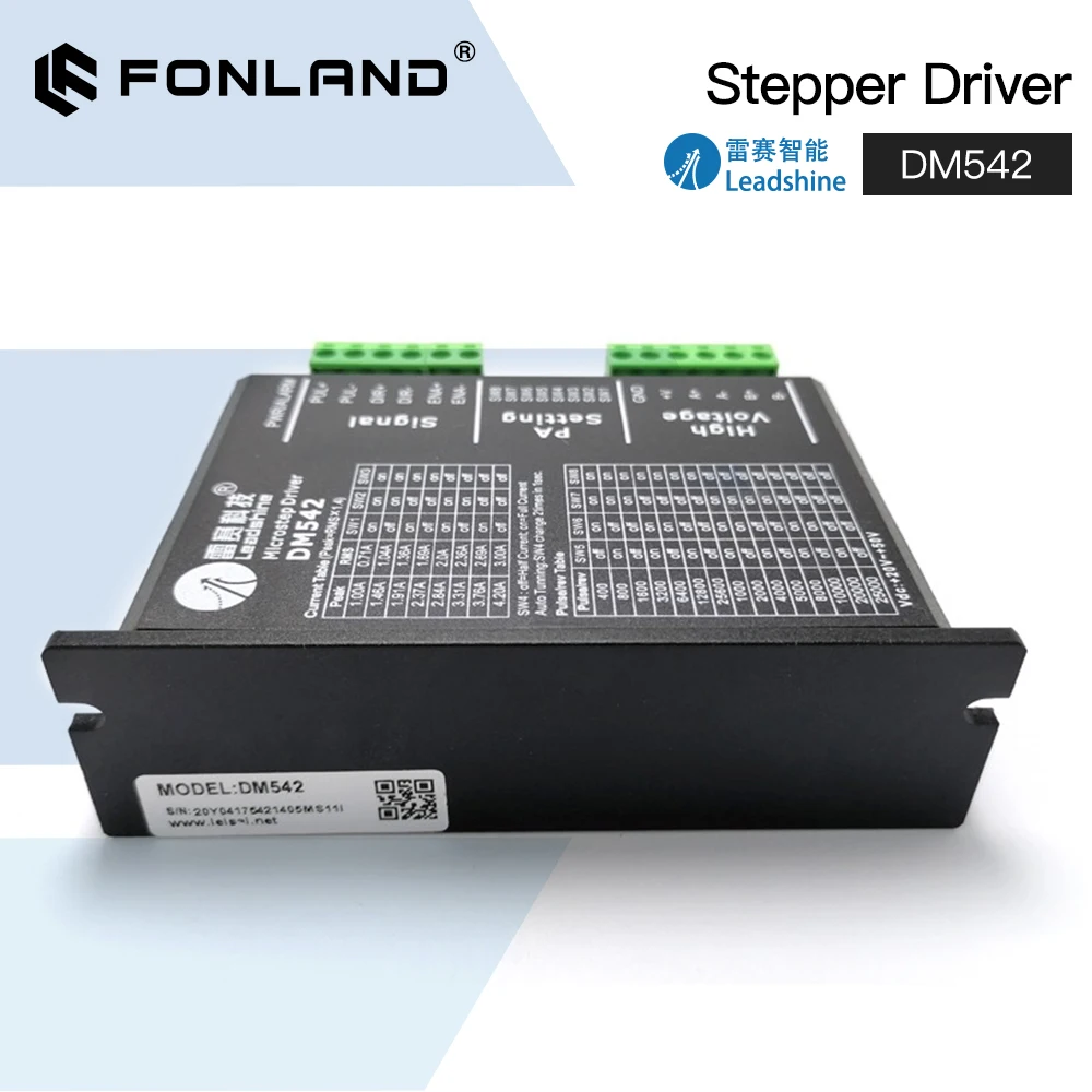 Leadshine DM542 2 Phase Stepper Driver 20-50VAC 1.0-4.2A for NEMA17 NEMA23 Stepper Motor Controller 42 57 Stepper Motor