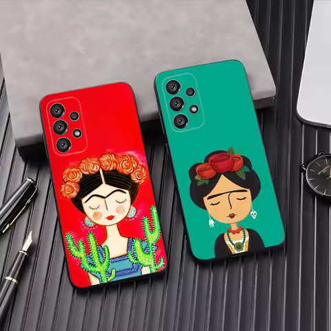 F-FridaS-S K-Kahlo-g Art Phone Case For Samsung Galaxy A13,A21s,A22,A31,A32,A52,A53,A71,A80,A91 Soft Black Shell
