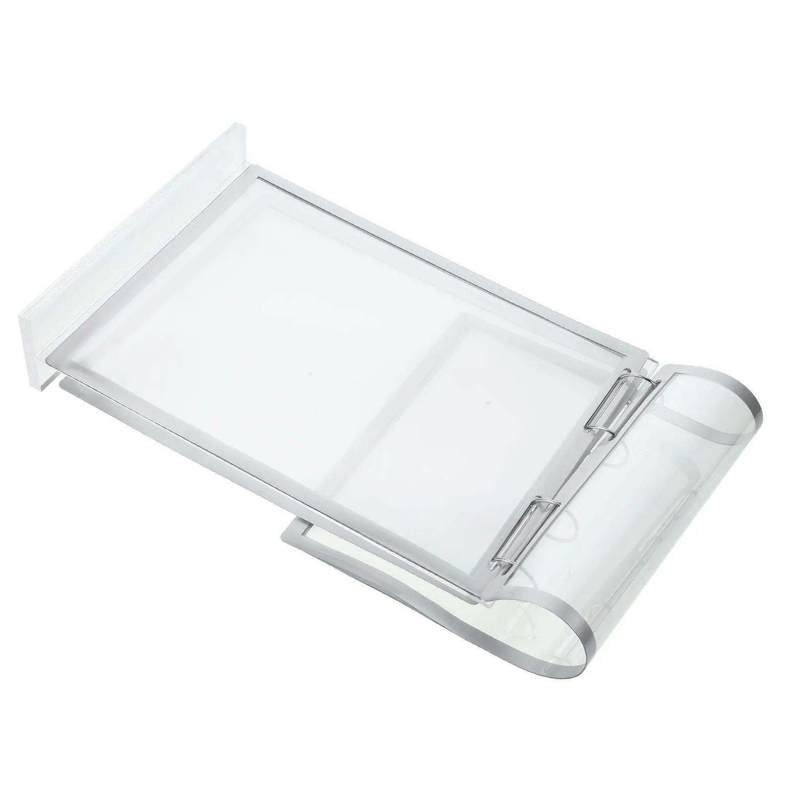 Double Sided Transparent Acrylic Flip Page Display Stand for Menus Advertisements Posters A4 Size Sturdy Base Sleek Tabletop