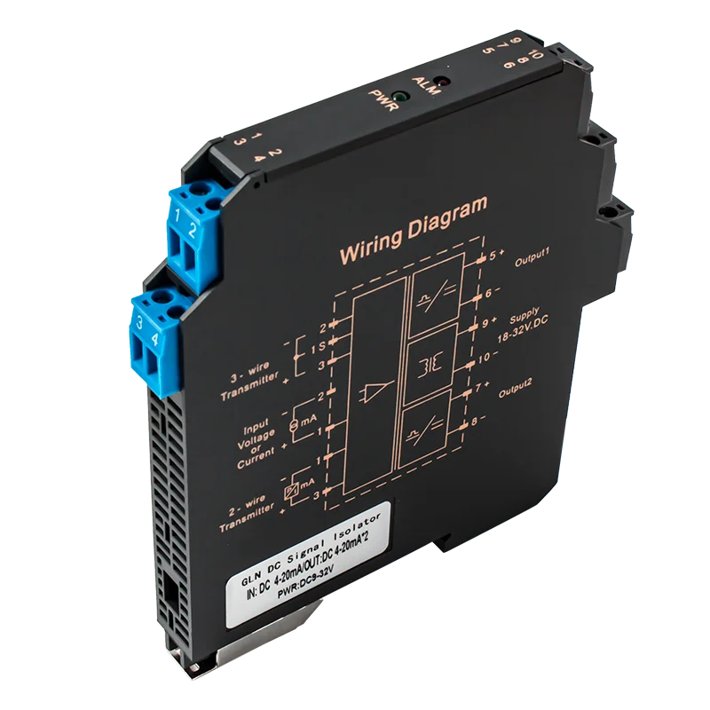 35 DIN rail mounting 4-20mA Galvanic 0-10V 0-5V Signal Isolation Analog Signal Transmitter  Supply voltage 24VDC GLN