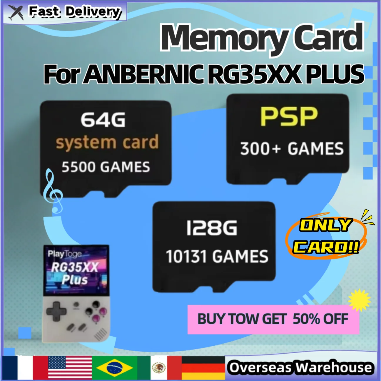 

For ANBERNIC RG35XX PLUS TF Card Memory Card Video Game Console Preloaded Games Card Game Console Pre-install Retro Games Gifts