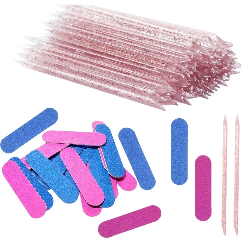 50PCS Mini Nail Files Double Sided Nail Buffer,Nail Care Sticks,Cuticle Manicure and Pedicure Stick for Fingernail Nail Sticks