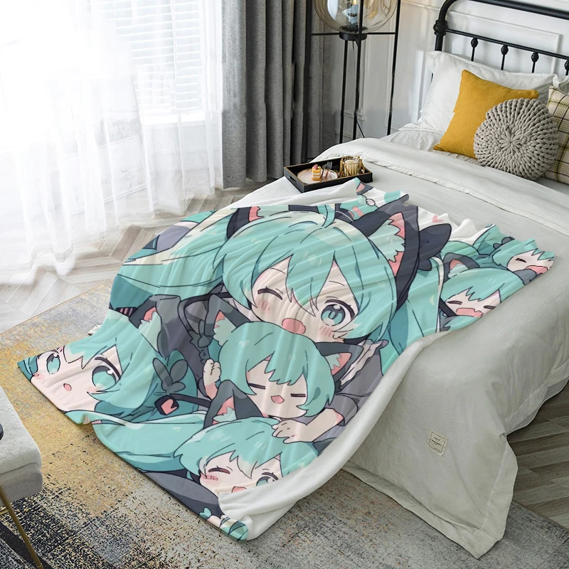 Hatsune Miku Anime Blanket Dormitory Bedroom Air Conditioning Blanket Children'S Baby Napping Blanket Cover Blanket Sofa Blanket