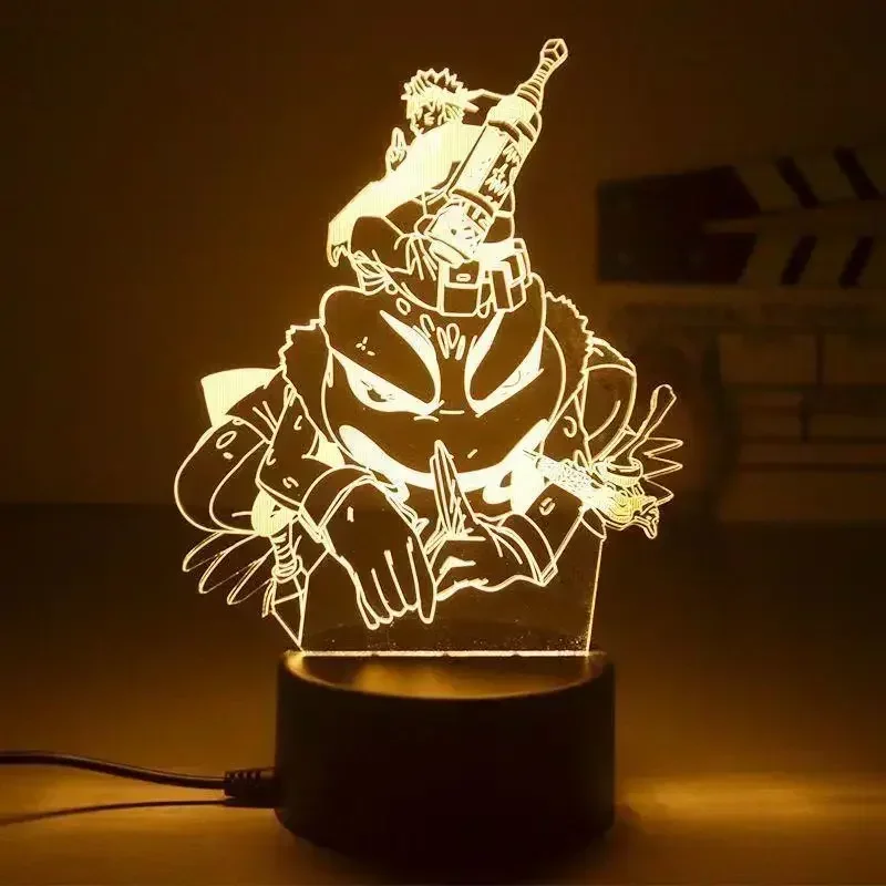 Anime Naruto Hatake Kakashi LED Night Lights Uzumaki Model Akatsuki Action Table Lamp Namikaze Minato 3D Night Lamp Cool Toys