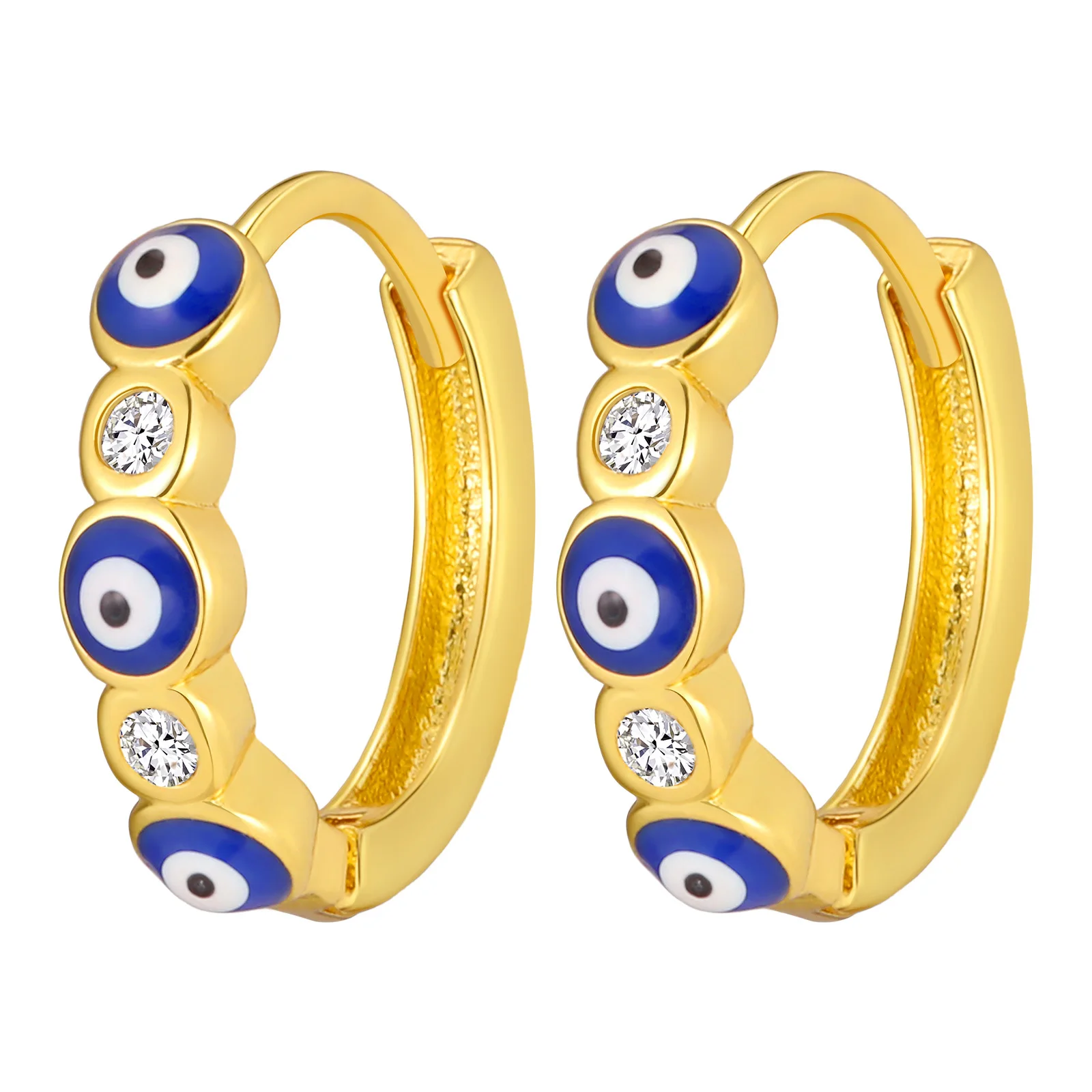 

Huggie Earrings for Women, Gold plated Evil Eye Hoop earring,Small Delicate Hypoallergenic Ear Protection Jewelry