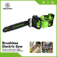 ONEGREEN 8000W 16Inch Brushless Electric Chainsaw Cordless Pruning Saw Woodworking Power Tool For 21V Battery