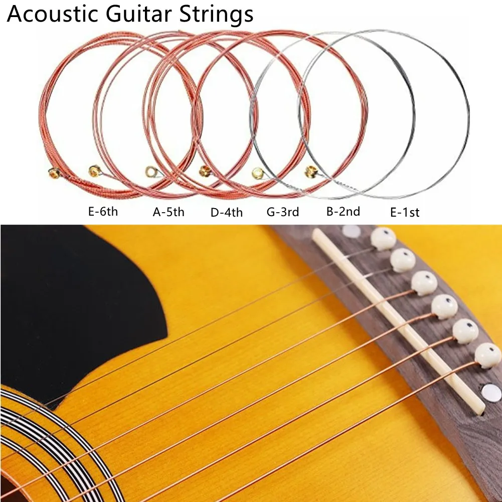 Acoustic Guitar Strings E-1st/B-2nd/G-3rd/D-4th/A-5th/E-6th Single String Gauges 012 014 024 027 035 040 Guitar Accessories